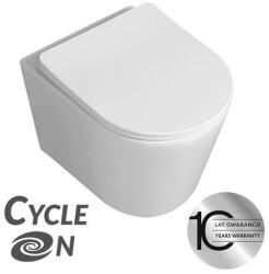 Laveo JARI falra szerelhető WC keskeny csillapított ülőkével, CycleON - örvény öblítéssel