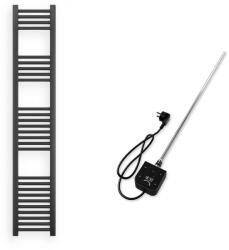 Nero Italia Törölközőszárító radiátor elektromos fűtőpatronnal 30 x 160 cm - Nero Italia AF-05-400W (fekete)