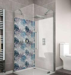 Wallplex fürdőszobai dekorpanel Kék Pálmalevelek 90 cm x 200 cm