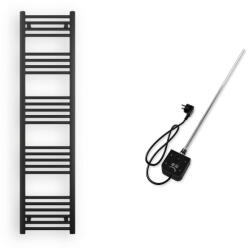 Nero Italia Törölközőszárító radiátor elektromos fűtőpatronnal 40 x 160 cm - Nero Italia AF-05-400W (fekete)