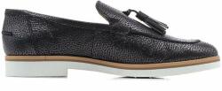 GEOX Janalee női mokaszin - D Janalee E Black, valódi bőr - méret 36 - fekete, Respira lélegző talp, elegáns tassel loafer, kényelmes lapos utcai cipő