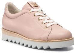  Högl Női Félcipő - Luxus Juhbőr Platform Sneaker - méret 36 - Rózsaszín, Lazac, Púder, Arany Részletek, Perforált Talp, Kényelmes, Osztrák Prémium Minőség