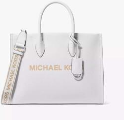 Michael Kors nagy fehér bőr táska Mirella arany logóval
