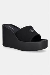 Calvin Klein papuci wedges pentru femei WEDGE 70 SNDL CANV MG PPY2-KLD01T_99X (HW0HW03134)
