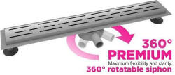 aquasan Premium zuhanyfolyóka 500 mm szálcsiszolt rozsdamentes ráccsal, 360°-os szifonnal (AQS-P-500)