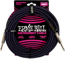 Ernie Ball 6397 7, 5m szövet fekete-lila hangszerkábel Jack-Jack