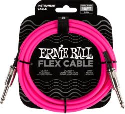 Ernie Ball 6413 Flexcable 3m gitárkábel, egyenes csatlakozók, rózsaszín