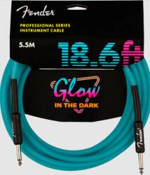 Fender Professional Glow in the Dark Blue egyenes végű hangszerkábel 5, 5 m