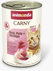 Animonda | Carny Adult | Marha, pulyka és garnélarák ízesítésű teljes értékű konzerv felnőtt macskák részére - 400 g