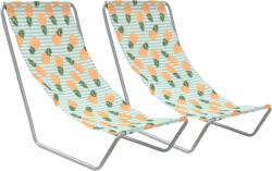  Set de 2 sezlonguri de plaja pliabile SAND PINEAPPLE, colorate