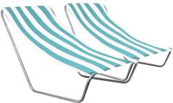  Set de 2 sezlonguri pliante pentru plaja SAND, dungi turcoaz