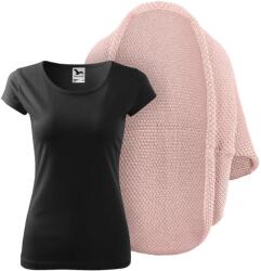 Bontis Set damă: Cardigan tricotat și tricou - Pudră deschisă / Neagră | S (set-L497/MAL122_4/blck_S)