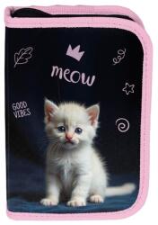 PASO Meow Cat kihajtható egyrekeszes tolltartó lányoknak, felszerelés nélkül, cicás