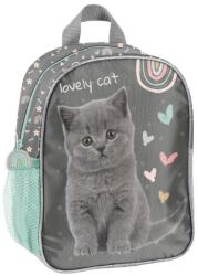 Paso Lovely Cat gyerek hátizsák ovis kislányoknak, cicás, türkiz-ezüst