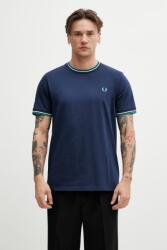 Fred Perry férfi pamut T-shirt - sötétkék M - answear - 22 990 Ft