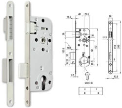 Euro Elzett Cil. Bevésőzár 7 cm 40/90 Magnet Midi 7-C Elzett Inox (1510115)