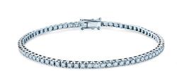 SAVICKI Тенис гривна, бяло злато, 585, бели сапфири 1.480К, 2.3mm. 17cm