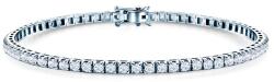 SAVICKI Тенис гривна, бяло злато 585, бели сапфири 2.640К. 3.0mm. 19cm