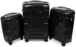 Rogal Fekete prémium műanyag bőröndszett „Titancore - M, L, XL (S357set3in1-black-HU)