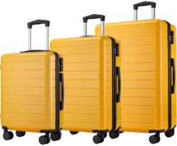 Konofactory Sárga elegáns műanyag bőröndszett „Hawai - M, L, XL (S2691set3in1-yellow-HU)