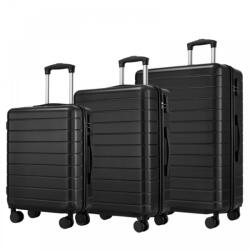 Konofactory Fekete elegáns műanyag bőröndszett „Hawai - M, L, XL (S2691set3in1-black-HU)