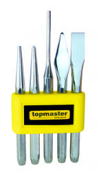 Topmaster Professional Set 5 dalti si punctatoare Topmaster din otel CR-V pentru atelier (499998) Dalta