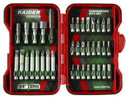 Raider Set biti si adaptoare pentru surubelnita, 37 piese, Raider (157793) Surubelnita