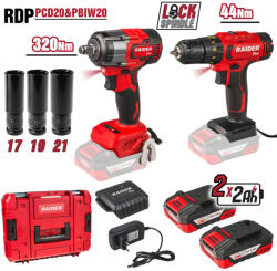 Raider Pro Masina de insurubat cu impact 1/2 320Nm cu 2 acumulatori 2Ah Raider Pro R20 (030253)