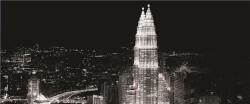 Consalnet Petronas-ikertorony az éjszakában, Kuala Lumpur poszter, fotótapéta (250 x 104 cm) (C1-286VEP)