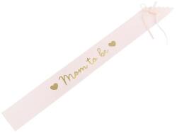 PartyDeco Panglică Mom to Be roz 75 cm
