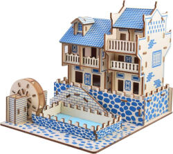  Puzzle 3D, din lemn, Oras medieval, 63 piese (XF-G032H)