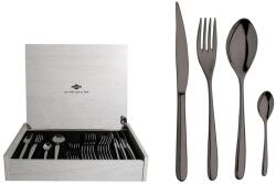 Inoxriv Novecento PVD Titanio, set 24 piese, cutie lemn (66225024) Tacam