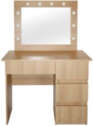 Artool Masa de toaleta/machiaj, Irina, stejar, cu oglinda si LED-uri, 94x43x141 cm (143769)