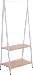 Unic Spot Suport haine metalic Herning, stejar alb si alb, 64x40x150 cm
