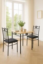 Unic Spot Set masa Berta cu 2 scaune, Negru, 70x70x76, UnicSpot