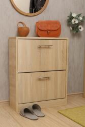 Unic Spot Pantofar Jesolo cu doua sertare, stejar alb, 63x24x81.5 cm Pantofar