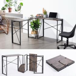 Unic Spot Birou colt, negru si wenge, 38x119.5x75 cm