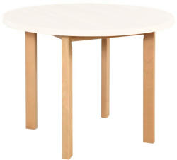 Unic Spot Masa rotunda living/bucatarie Polina 2 , stejar alb/alb, 100 cm, UnicSpot