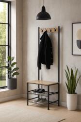 Unic Spot Cuier si suport pantofi Skalo, negru, 60x40x175 cm,