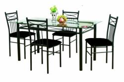 Unic Spot Set masa Korfu cu 4 scaune, blat sticla, 110x70x76 cm, UnicSpot