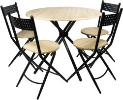 Unic Spot Set masa Kaliope cu 4 scaune, natur, 90x90x77 cm