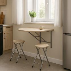 Unic Spot Set masa cu doua scaune Napoli, stejar alb, 84x60 cm