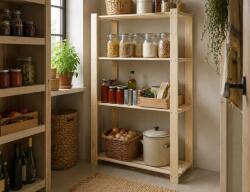 Unic Spot Etajera lemn masiv de molid cu 4 polite, 85x40x170 cm Raft
