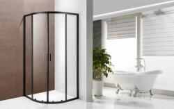 Unic Spot Cabina de dus semirotunda , cadru negru, 90x90x190 cm