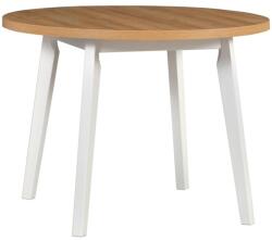 Unic Spot Masa rotunda living/bucatarie Solo 3 , alb/stejar alb, 100 cm, UnicSpot