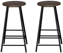 Unic Spot Set 2 scaune bar Hogland, negru si stejar antichizat, 40x40x71 cm
