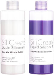 SiliCreate Cauciuc siliconic lichid SiliCreate, cu întărire prin platină, moale, Shore 20A, întărire rapidă, violet - Cantitate - 4 kg (SC-LS-20A-FP-4000)