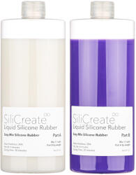 SiliCreate Cauciuc siliconic lichid SiliCreate, cu întărire prin platină, moale, Shore 20A, întărire rapidă, violet - Cantitate - 2 kg (SC-LS-20A-FP-2000)
