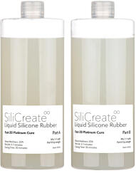 SiliCreate Cauciuc siliconic lichid SiliCreate, cu întărire prin platină, moale, Shore 20A, întărire rapidă - Cantitate - 2 kg (SC-LS-20A-F-2000)