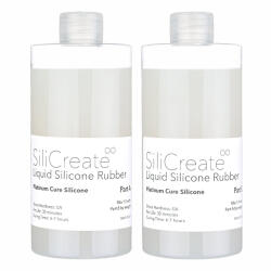 SiliCreate Cauciuc siliconic lichid SiliCreate, cu întărire prin platină, moale, Shore 0A - Cantitate - 1 kg (SC-LS-0A-1000)